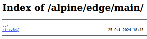 screenshot of edge repository, showing only riscv64